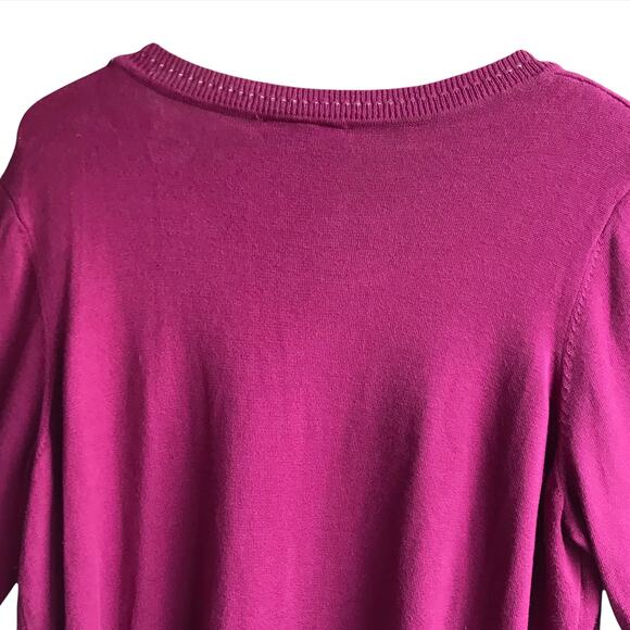 Lane Bryant Ruffle Crossover Front Knit Sweater Size 22 24 Pullover Jumper Tunic - Picture 9 of 15